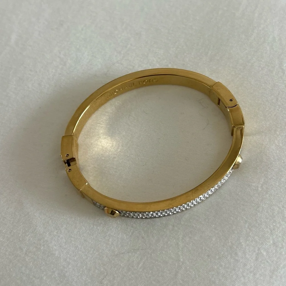 MICHEAL KORS • Gold Diamond Bangle Bracelet • - Picture 6 of 7
